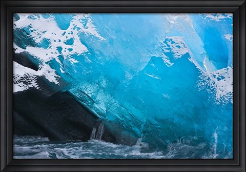 Framed South Georgia Island, Iris Bay, Herz Glacier ice Print