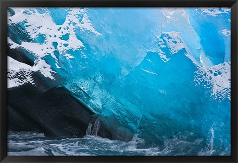 Framed South Georgia Island, Iris Bay, Herz Glacier ice Print