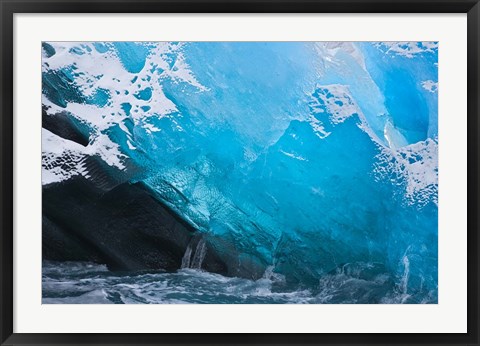 Framed South Georgia Island, Iris Bay, Herz Glacier ice Print