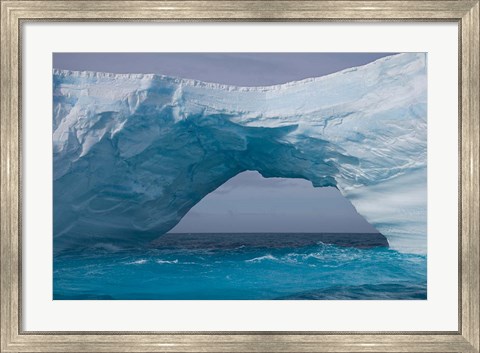 Framed South Georgia Island, Iris Bay. Ice bridge, arch Print