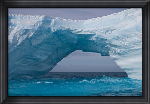 Framed South Georgia Island, Iris Bay. Ice bridge, arch Print