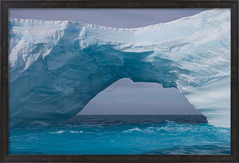 Framed South Georgia Island, Iris Bay. Ice bridge, arch Print