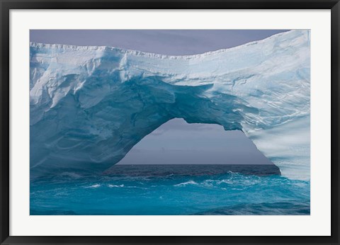 Framed South Georgia Island, Iris Bay. Ice bridge, arch Print
