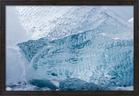 Framed South Georgia Island, Wirik Bay, Glacier ice Print