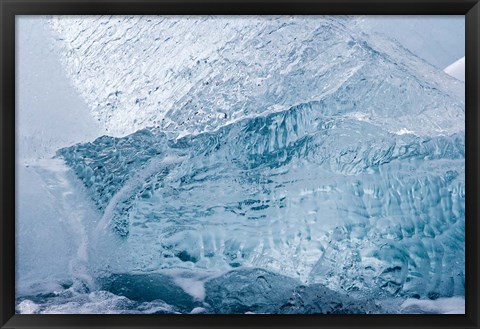 Framed South Georgia Island, Wirik Bay, Glacier ice Print