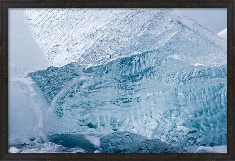 Framed South Georgia Island, Wirik Bay, Glacier ice Print