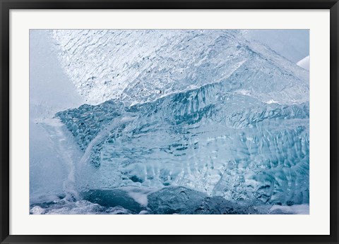 Framed South Georgia Island, Wirik Bay, Glacier ice Print