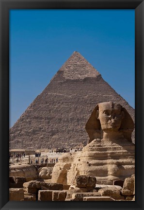 Framed Sphinx and Pyramid, Giza, Egypt Print