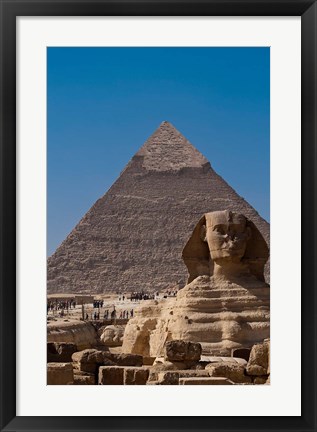 Framed Sphinx and Pyramid, Giza, Egypt Print