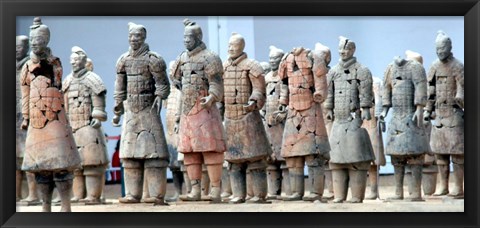 Framed Terra Cotta Warriors and Pits, Xian, Shaanxi, China Print