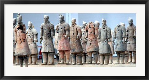 Framed Terra Cotta Warriors and Pits, Xian, Shaanxi, China Print