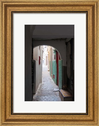 Framed Street in the Kasbah, Tangier, Morocco Print