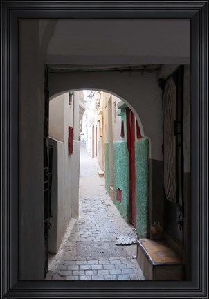 Framed Street in the Kasbah, Tangier, Morocco Print