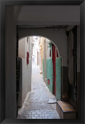 Framed Street in the Kasbah, Tangier, Morocco Print