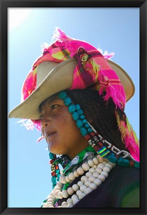 Framed Tibetan Girl, Tibet, China Print