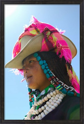 Framed Tibetan Girl, Tibet, China Print