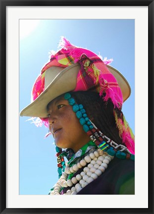 Framed Tibetan Girl, Tibet, China Print