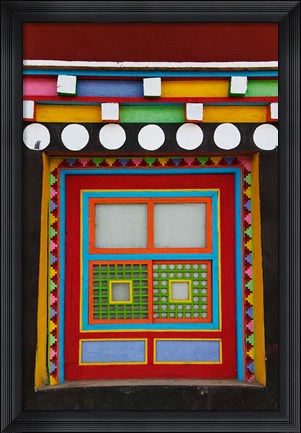 Framed Tibetan-Styled Decoration in Tagong Monastery, Tagong, Sichuan, China Print