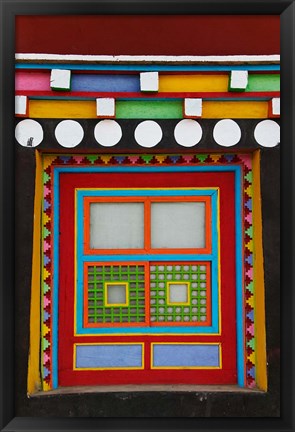 Framed Tibetan-Styled Decoration in Tagong Monastery, Tagong, Sichuan, China Print