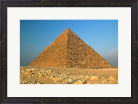 Framed Pyramids of Giza, the Nile, Cairo, Egypt Print