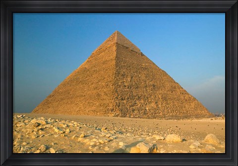 Framed Pyramids of Giza, the Nile, Cairo, Egypt Print
