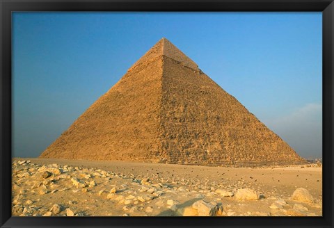 Framed Pyramids of Giza, the Nile, Cairo, Egypt Print