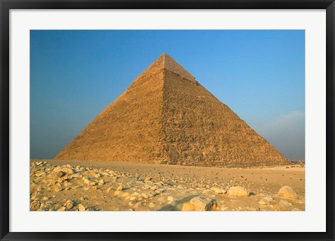 Framed Pyramids of Giza, the Nile, Cairo, Egypt Print