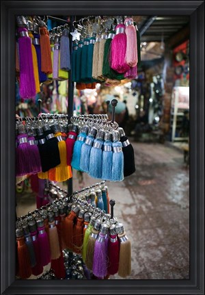 Framed Tassles, The Souqs of Marrakech, Morocco Print