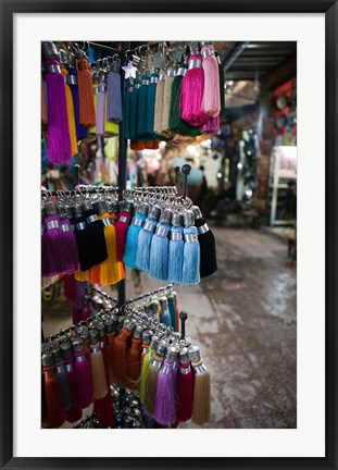 Framed Tassles, The Souqs of Marrakech, Morocco Print