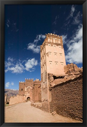 Framed Telouet Village, Ruins of the Glaoui Kasbah, South of the High Atlas, Morocco Print