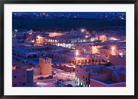 Framed Night View of Town, Tinerhir, Morocco Print