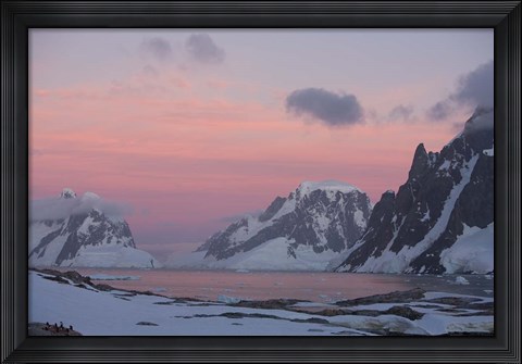 Framed Sunset Light on Lemaire Channel, Antarctic Peninsula Print