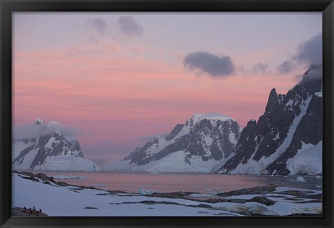 Framed Sunset Light on Lemaire Channel, Antarctic Peninsula Print