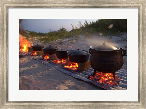 Framed Traditional Beach Dinner, Jeffrey&#39;s Bay, South Africa Print
