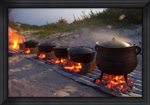Framed Traditional Beach Dinner, Jeffrey&#39;s Bay, South Africa Print