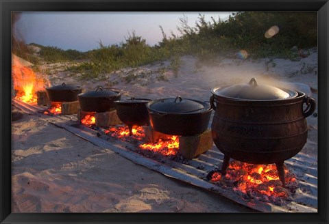 Framed Traditional Beach Dinner, Jeffrey&#39;s Bay, South Africa Print