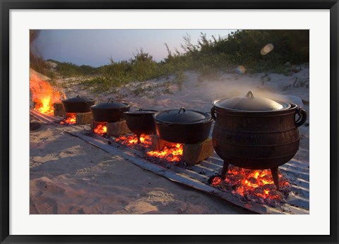 Framed Traditional Beach Dinner, Jeffrey&#39;s Bay, South Africa Print