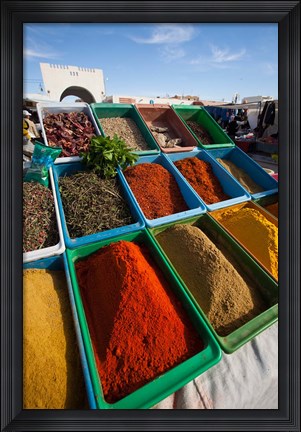 Framed Spice market, Douz, Sahara Desert, Tunisia Print