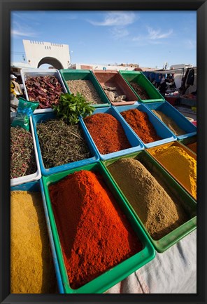 Framed Spice market, Douz, Sahara Desert, Tunisia Print