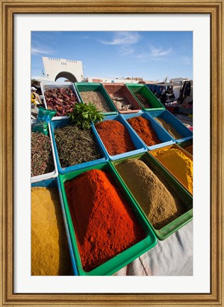 Framed Spice market, Douz, Sahara Desert, Tunisia Print