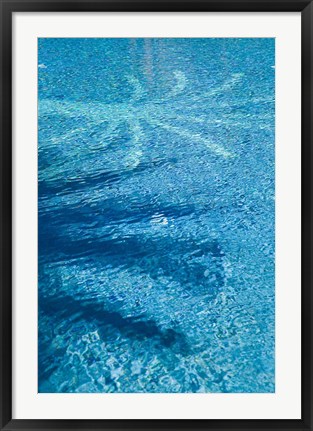 Framed Swimming Pool with Palm Art, Faux Kasbah Hotel, Morocco Print