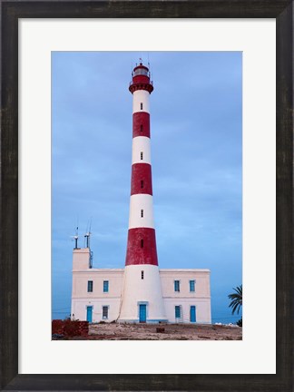Framed Taguermes Lighthouse at dawn, Sidi Mahres Beach, Jerba Island, Tunisia Print