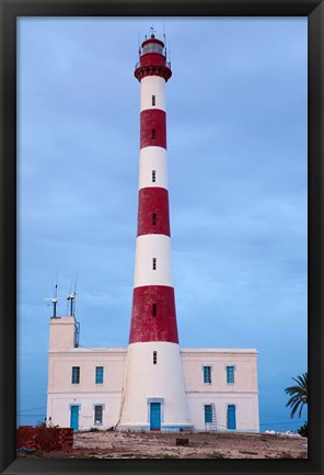 Framed Taguermes Lighthouse at dawn, Sidi Mahres Beach, Jerba Island, Tunisia Print