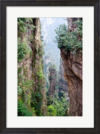 Framed Stone Spires, Zhangjiajie National Forest Park, Hunnan, China Print