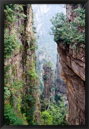 Framed Stone Spires, Zhangjiajie National Forest Park, Hunnan, China Print