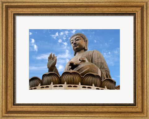 Framed Tian Tan Buddha Statue, Ngong Ping, Lantau Island, Hong Kong, China Print