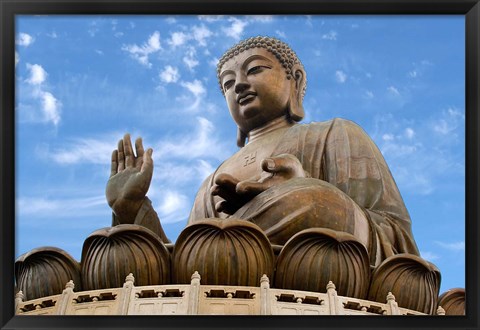 Framed Tian Tan Buddha Statue, Ngong Ping, Lantau Island, Hong Kong, China Print