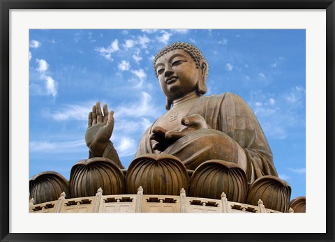 Framed Tian Tan Buddha Statue, Ngong Ping, Lantau Island, Hong Kong, China Print