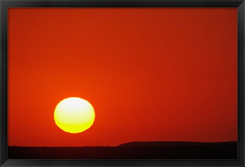 Framed Sunset, Masai Mara Game Reserve, Kenya Print