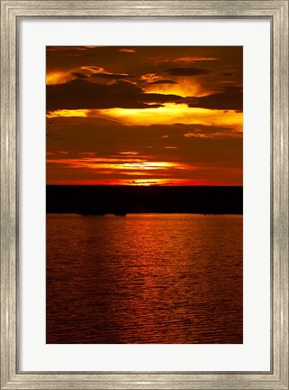 Framed Sunset over Chobe River from Sedudu Bar,Kasane, Botswana, Africa Print